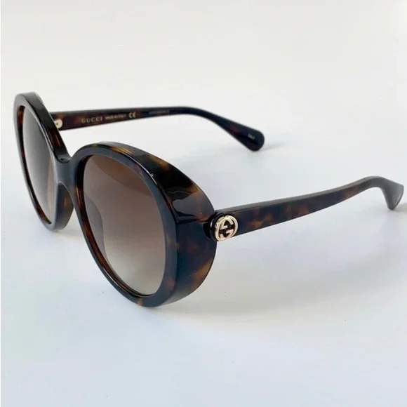 New - GUCCI WOMENS ROUND HAVANA HAVANA BROWN SUNGLASSES  display picture 1